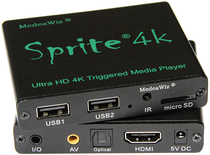 MedeaWiz DV-S4 Sprite 4K video player with serial control